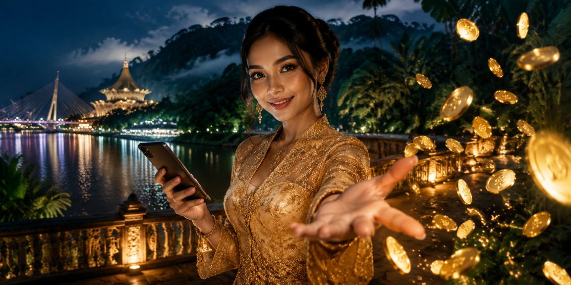 User making an online deposit via mobile in Kuching